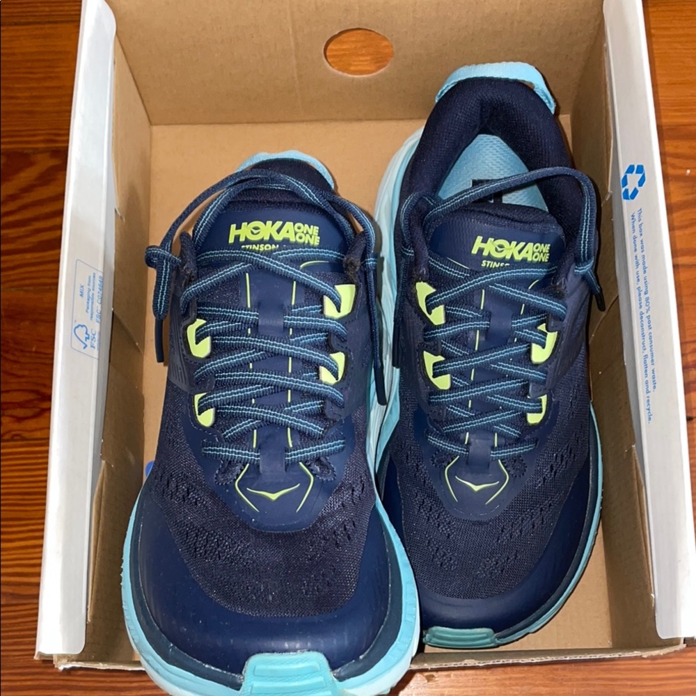 Hoka Blue Sneakers with Cushioned Sole and Breathable Mesh
